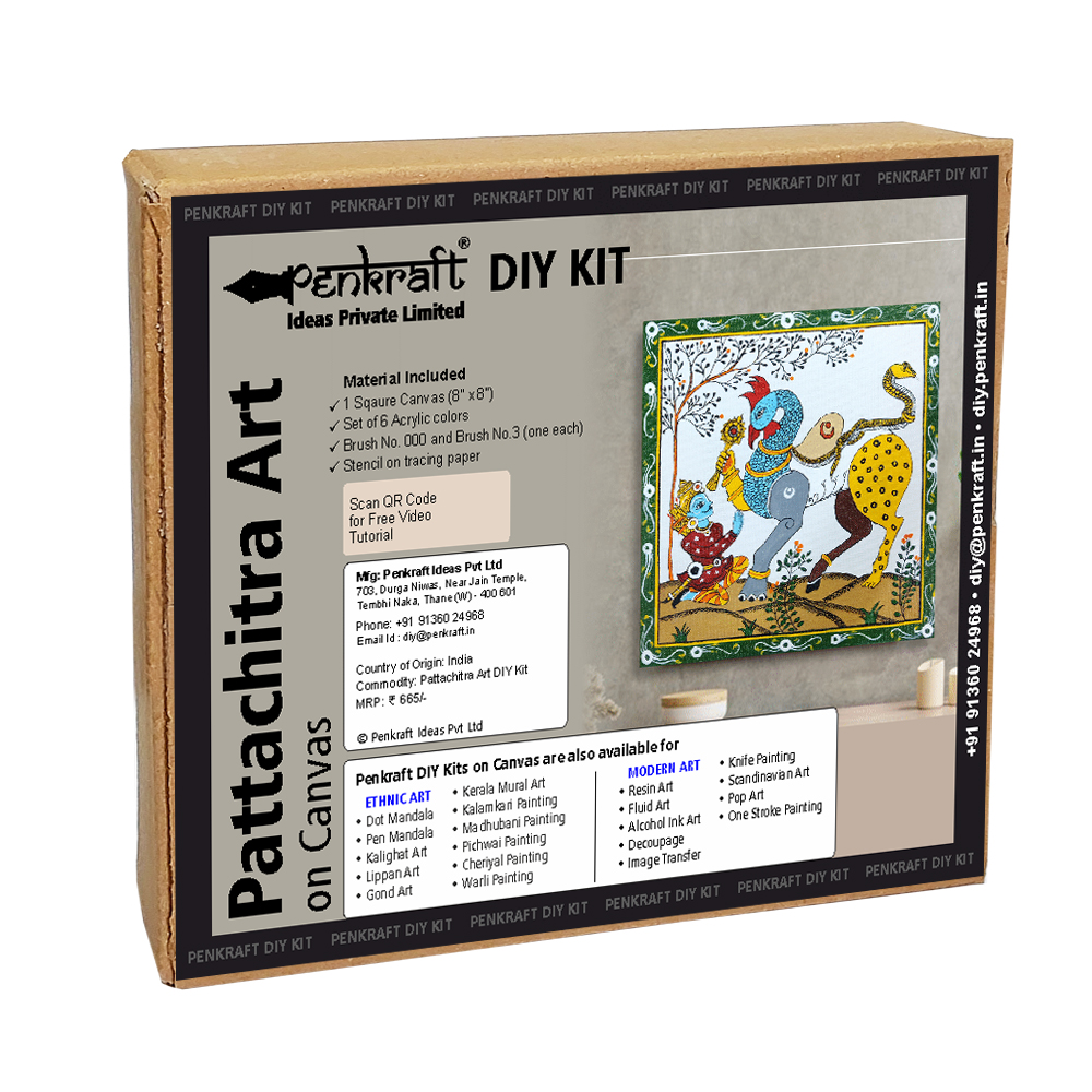 Pattachitra Art on Canvas DIY Kit by Penkraft